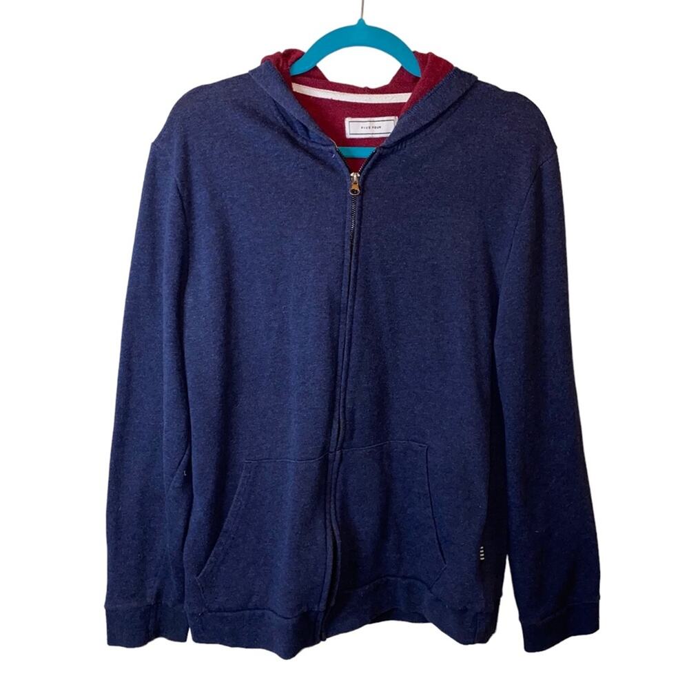 Five Four Zip-Up Hoodie Large Blue Fleece Lined Casual Streetwear Jacket
